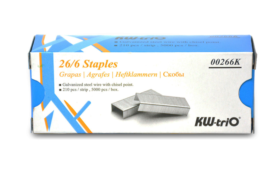 Скобы для степлера 26/6 Standart, 5000шт./уп. (00266K) KW-Trio - фото 2