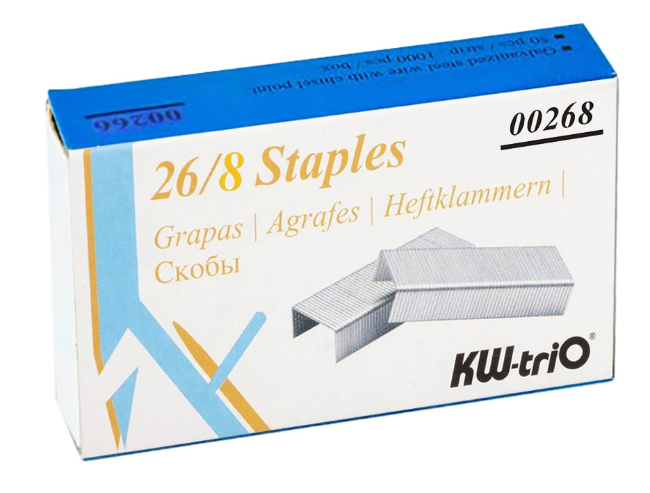 Скобы для степлера 26/8 Standart, 1000шт./уп. (00268) KW-Trio - фото 3