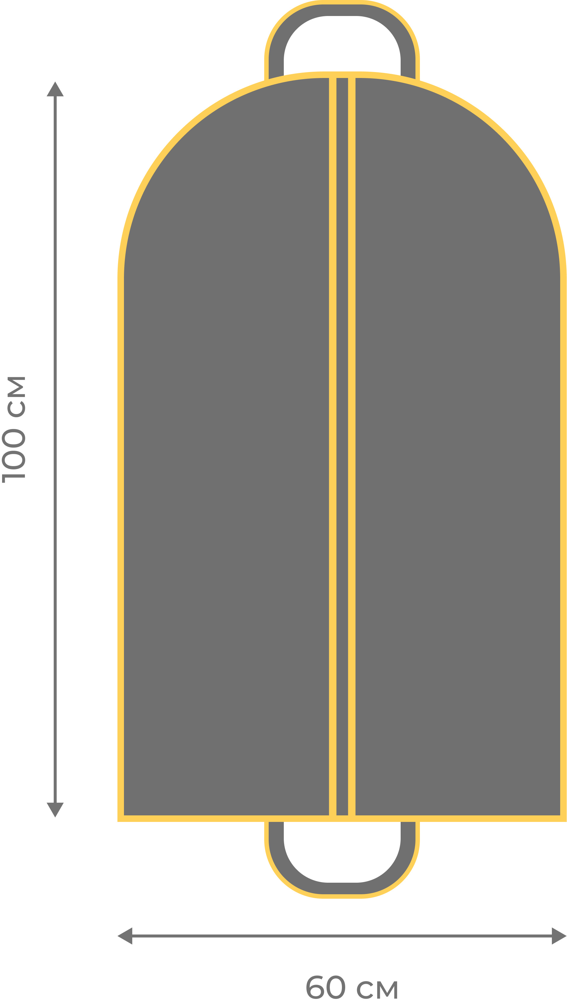 Чохол-сумка для одягу, 100*60см. без віконця, сірий Мій Дім - фото 3