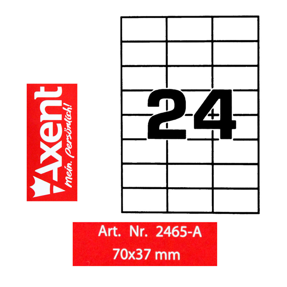 Наклейки (24) 70X37мм, 100арк/уп,, прямокутні краї Axent - фото 2