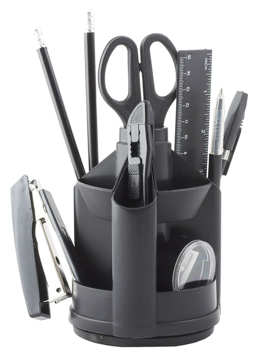 Набор настольный вращающийся 13 предметов черн. BuroMax - фото 1