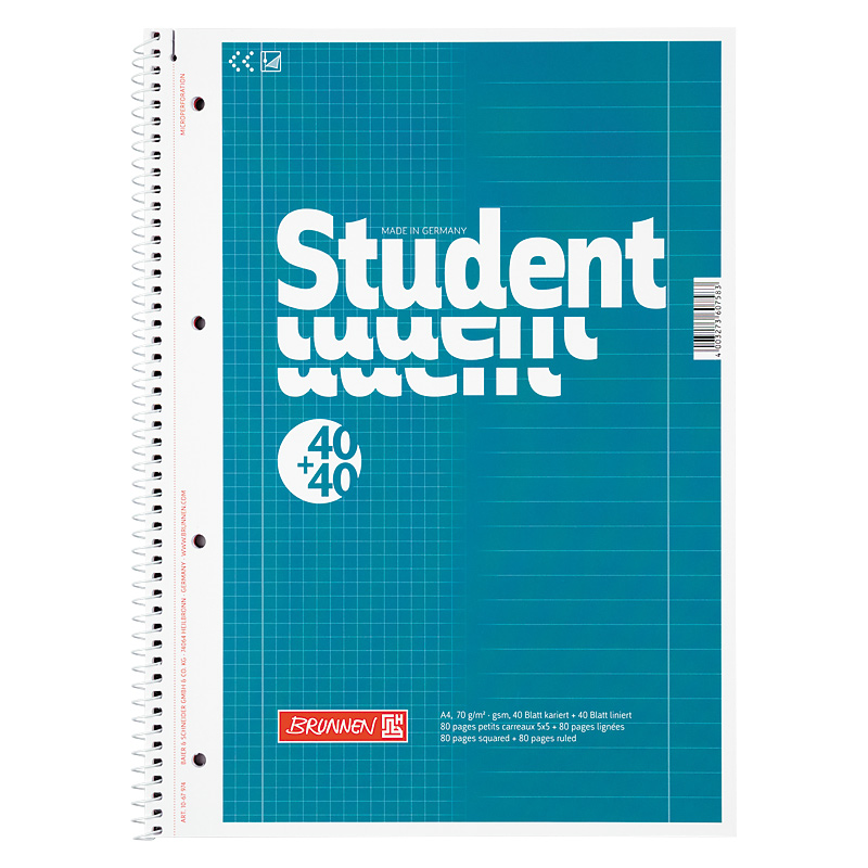 Колледж-блок Premium DUO А4, линия+клетка, 80 листов Brunnen - фото 2