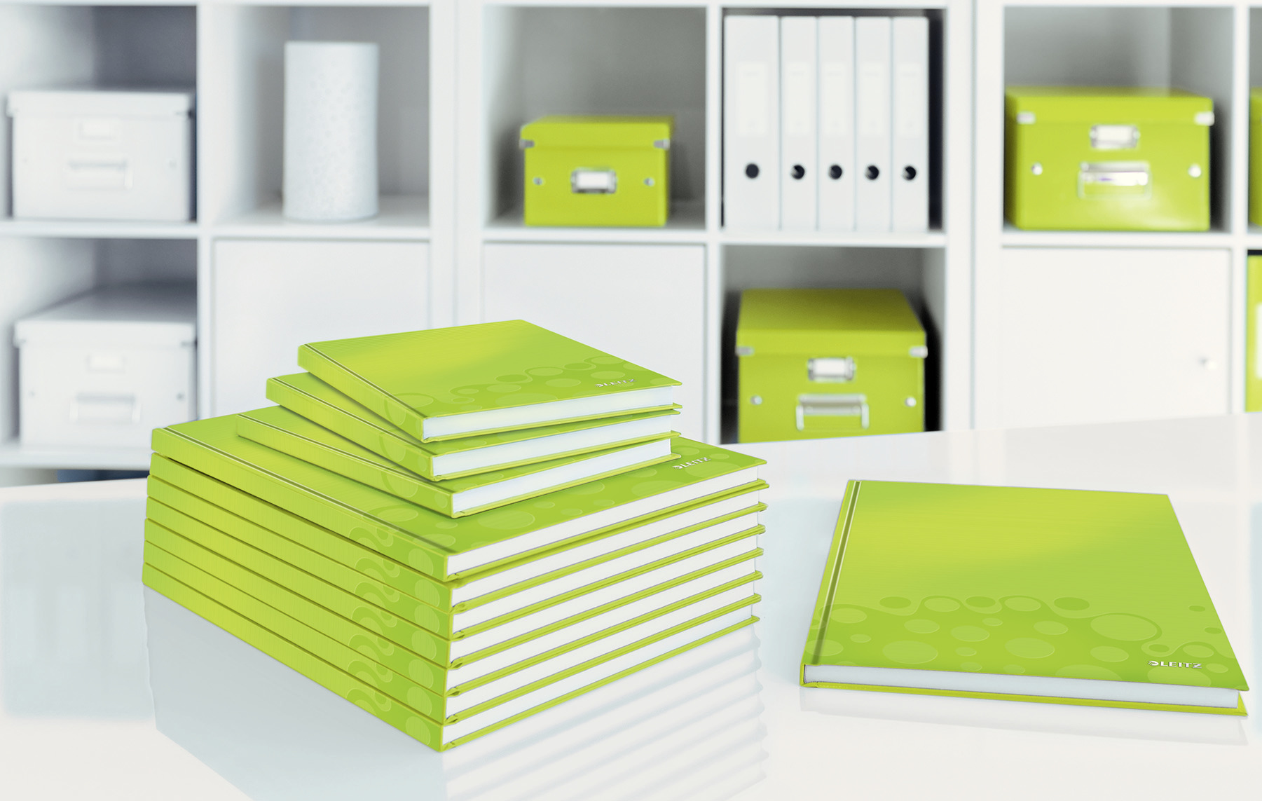 Тетрадь А4, 80л. Wow твердый переплет, офсет, кл., зелен. LEITZ - фото 3