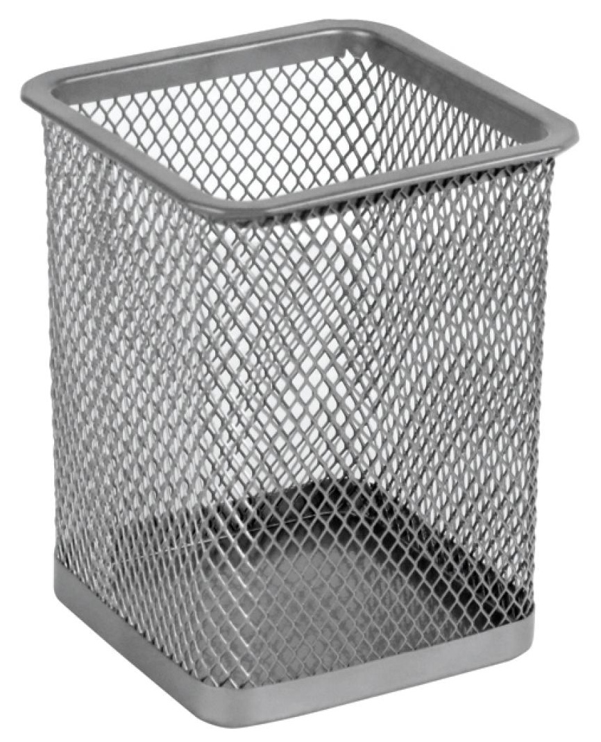 Підставка для ручок мет. перфорована квадратна, срібл. Axent - фото 1