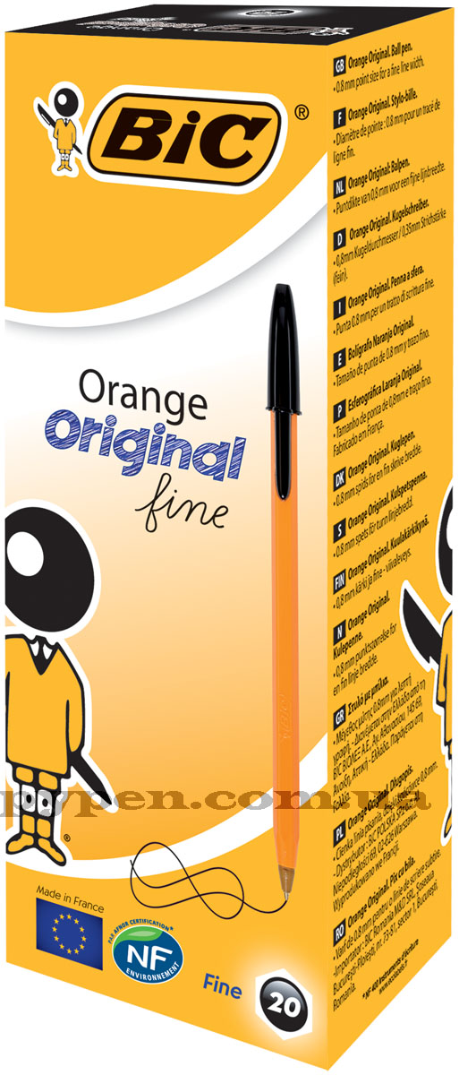 Ручка шариковая Orange, корпус оранж., стержень черн. Bic - фото 3