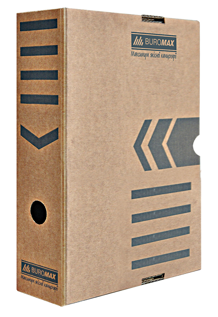 Коробка архівна А4, 80мм., крафт. коричн. BuroMax - фото 1