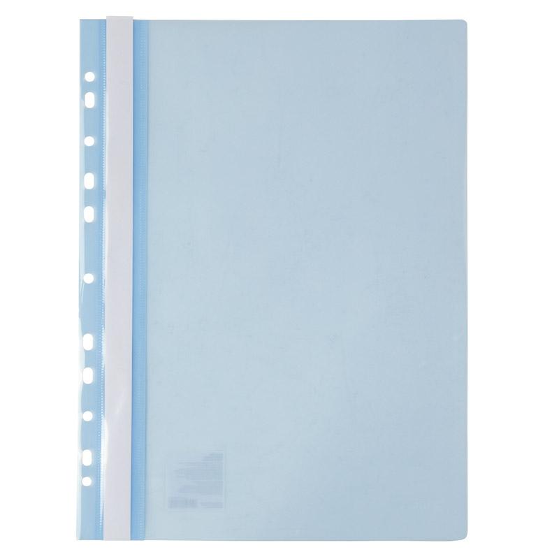Скоросшиватель с прозрачным верхом и перфорацией, А4, голуб. лед Axent - фото 1