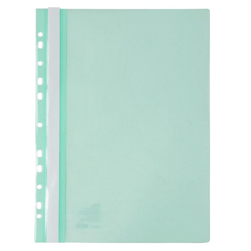 Скоросшиватель с прозрачным верхом и перфорацией, А4, мятный Axent - фото 1