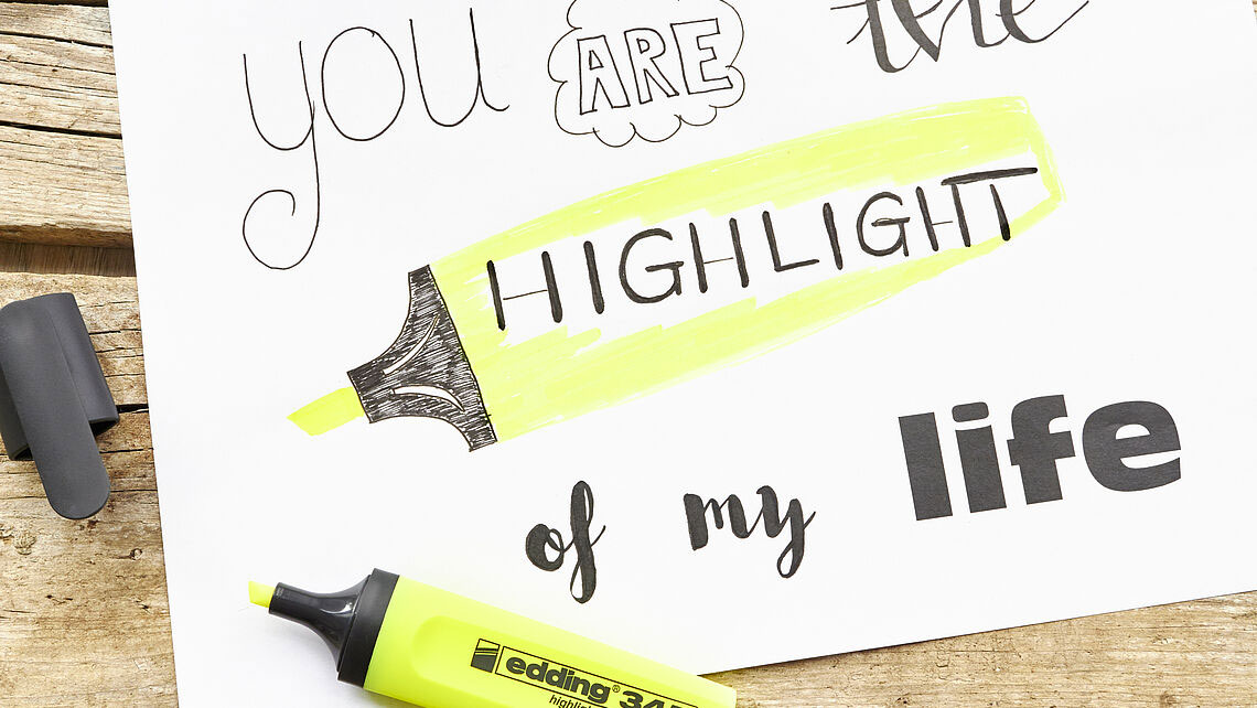 Маркер текстовый 345, 2-5мм., желт. Edding - фото 3