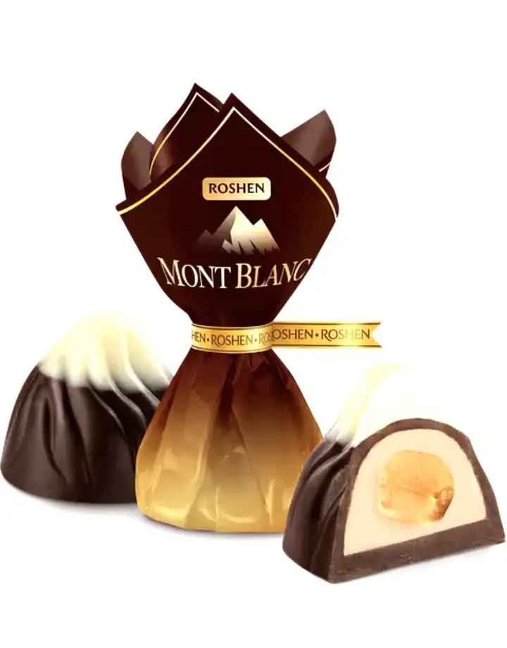 Цукерки Монблан з цільним лісовим горіхом, 240г. Roshen - фото 2