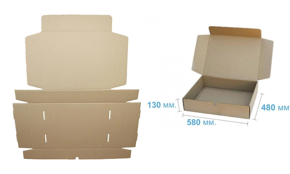 Коробка картонна самозбірна 580х480х130мм., бура Україна - фото 2