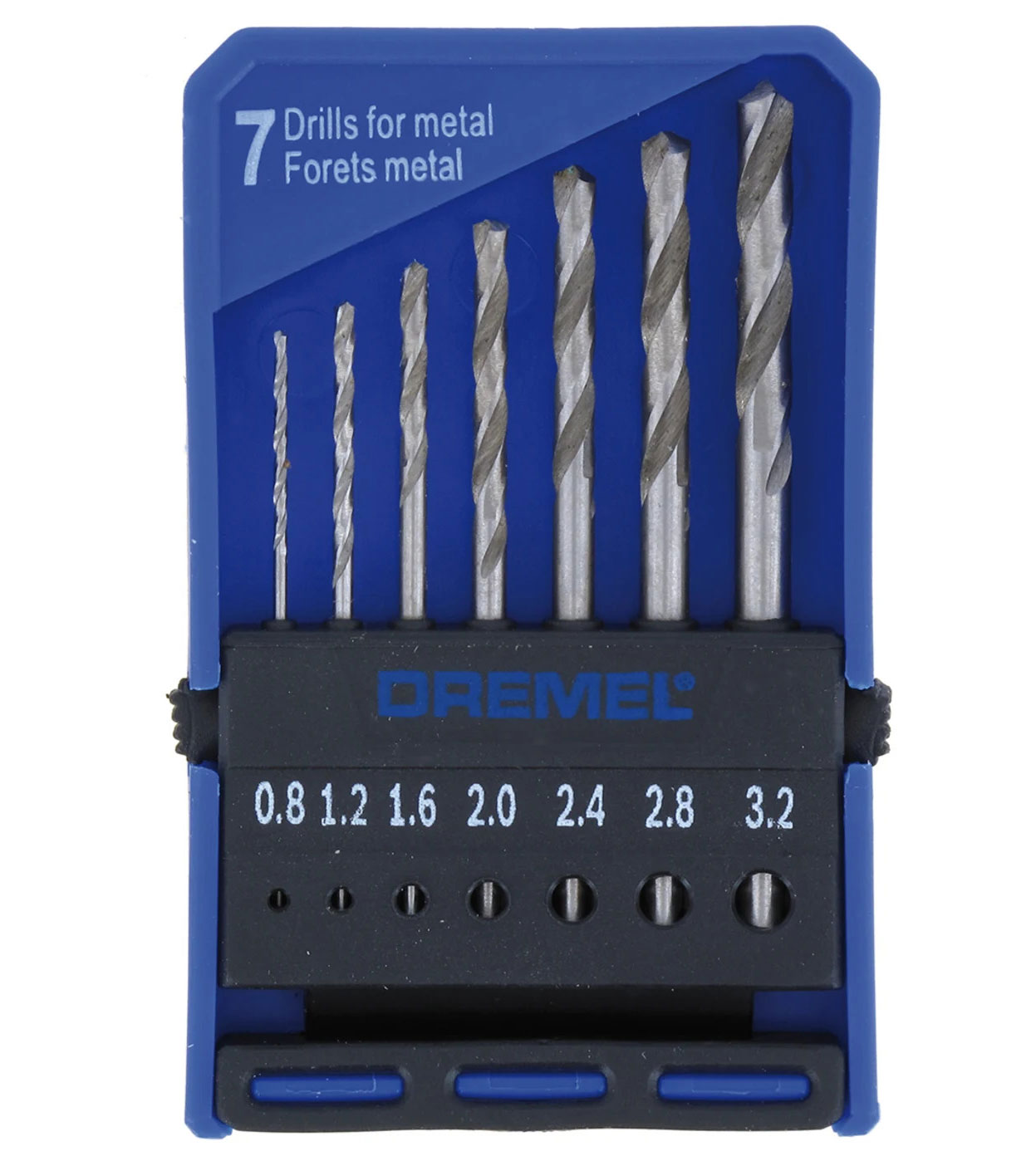 Сверла по металлу Dremel 628, набор 7шт., 0.8,1.2,1.6,2.0,2.4,2.8,3.0 мм, HSS (2.615.062.832) Dremel - фото 2