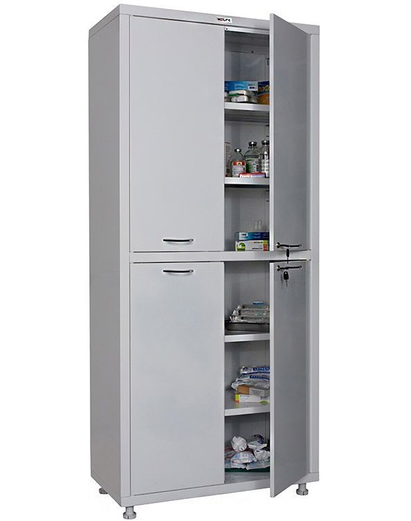 Шкаф медицинский HILFE MD 4 двери, 4 полки (1750/1850*800*400) метал., замок, бел. Hilfe - фото 6