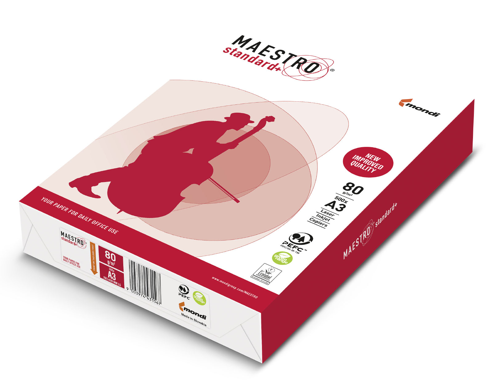 Бумага А3 80гр./м2. 500 листов Maestro Standard Plus Mondi - фото 1