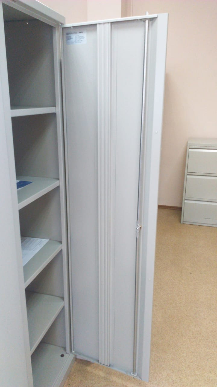 Шафа архівна на 4 полиці, (1830*458*458) металева з замком, сірий Практик - фото 3