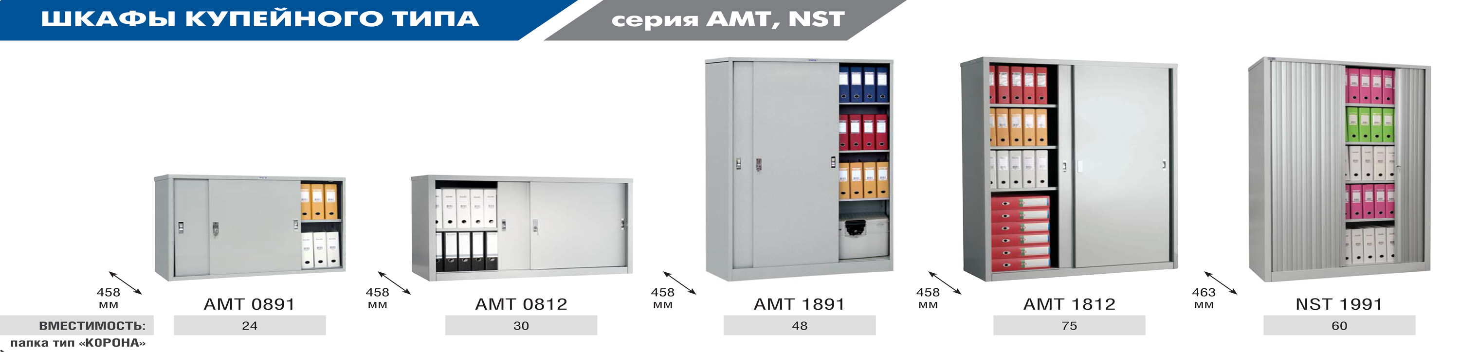 Шафа архівна на 4 полиці, (1830*1215*458) металева з замком, сірий Практик - фото 3