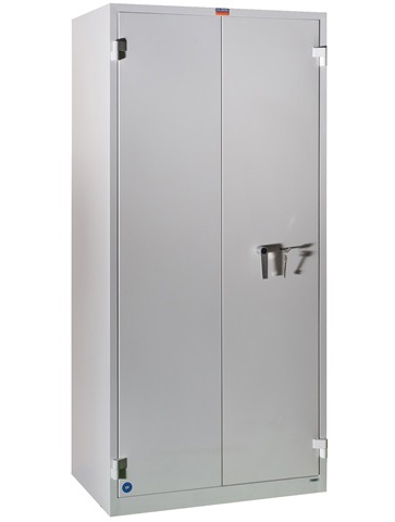 Шафа вогнестійка на 4 полиці, дві двері (1950*930*520) металева,  з замком, сірий Valberg - фото 4