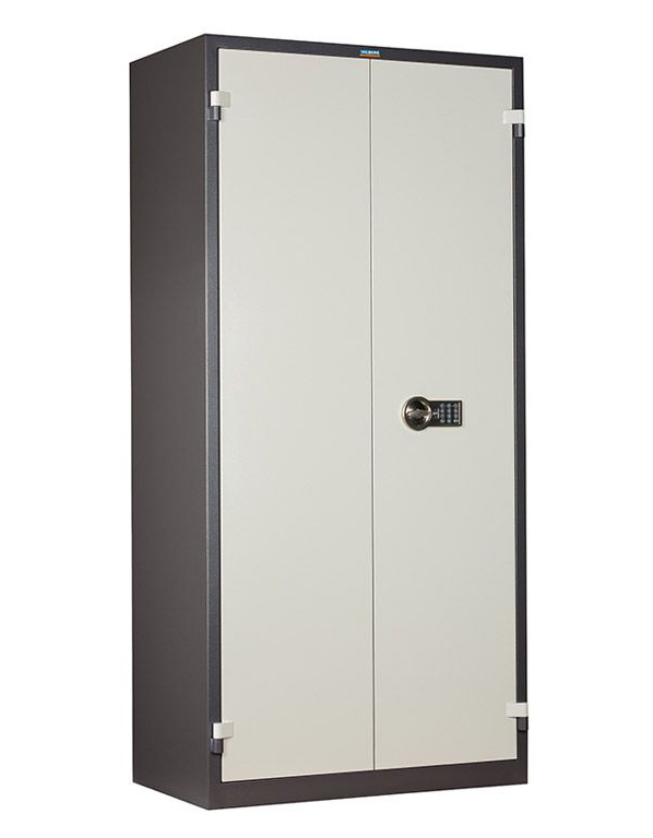 Шафа вогнестіїка на 4 полиці, дві двері (1950*930*520) металева,  з єлектроним замком, графіт Valberg - фото 4