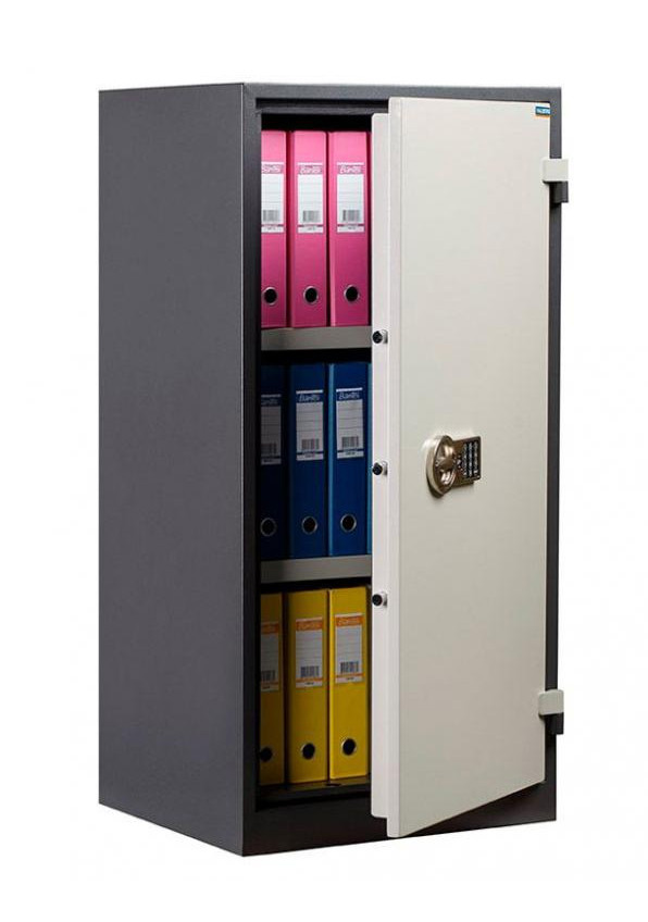 Шафа вогнестійка на 2 полиці, 1 дверь (1220*600*520) металева,  з електронним кодовим замком, графіт Valberg - фото 2