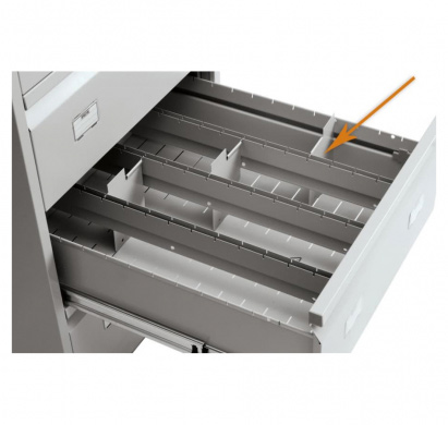 Поздовжній розділювач 2,4*16,5*12см 5шт./уп., метал, сірий Практик - фото 2