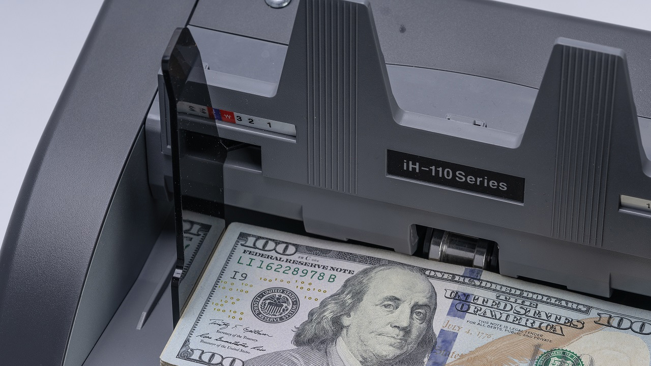 Счетчик банкнот Hitachi -iH110, Двухкарманный, серый DORS - фото 5