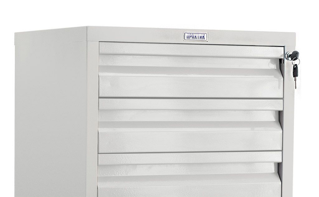 Тумба мобильная 4 ящика,(710*480*490мм.) метал., замок, серый Valberg - фото 4