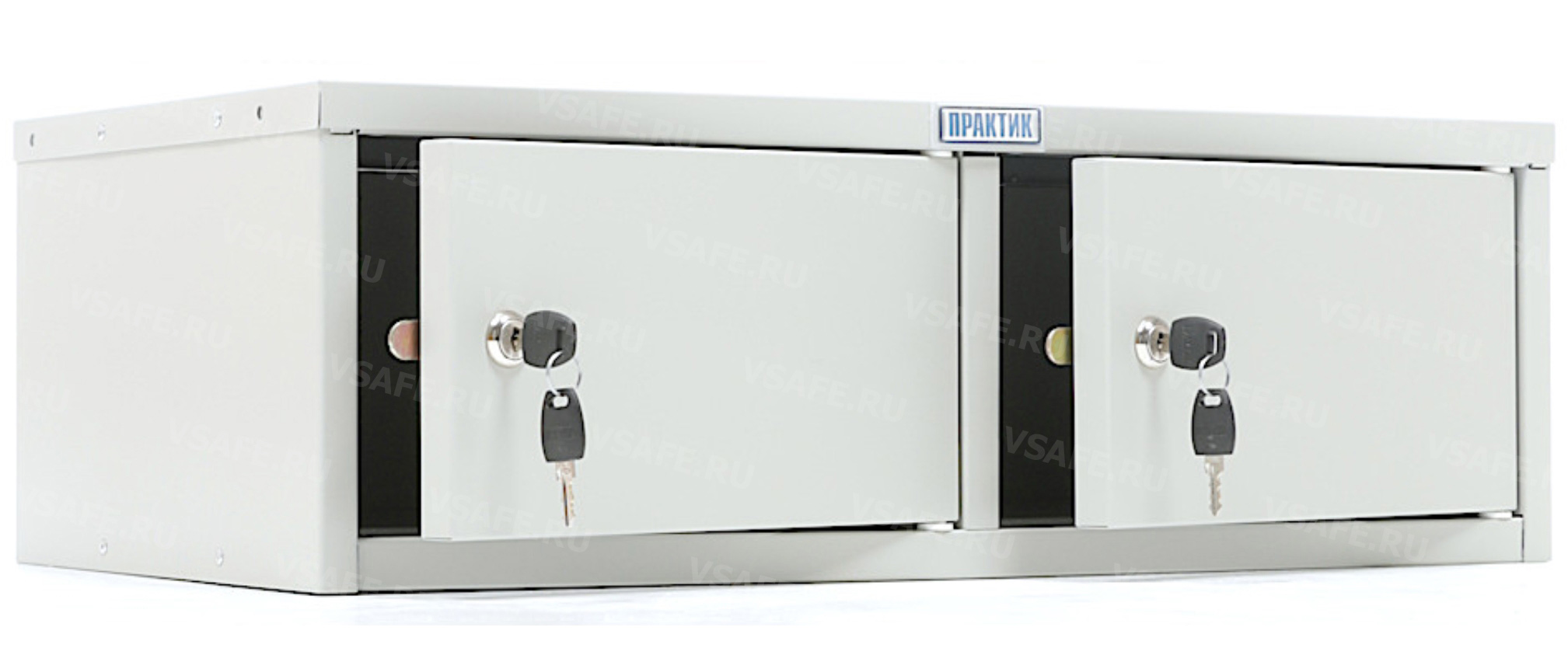 Шафа касира, 2 відділеня з замками (196*600*300) металева, сірий Практик - фото 3