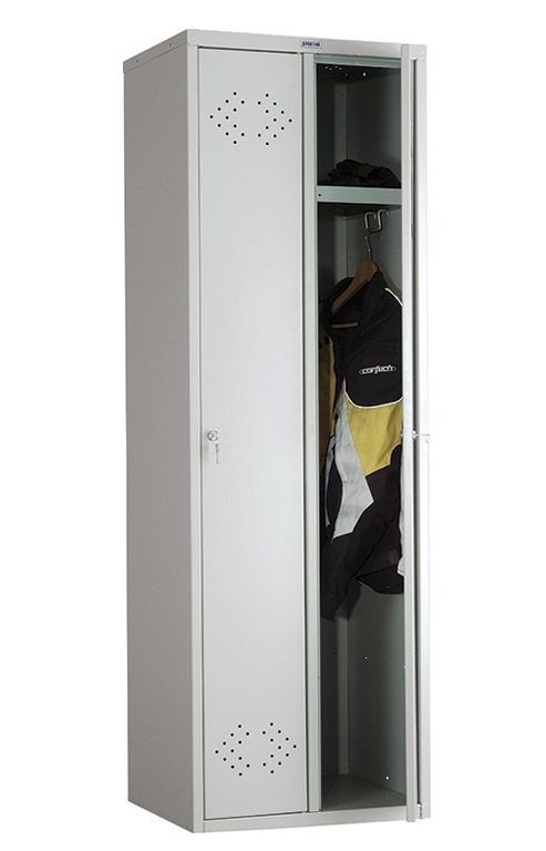 Шафа для роздягалень, дві двері (1830*575*500мм) метал., замок, сірий Практик - фото 7