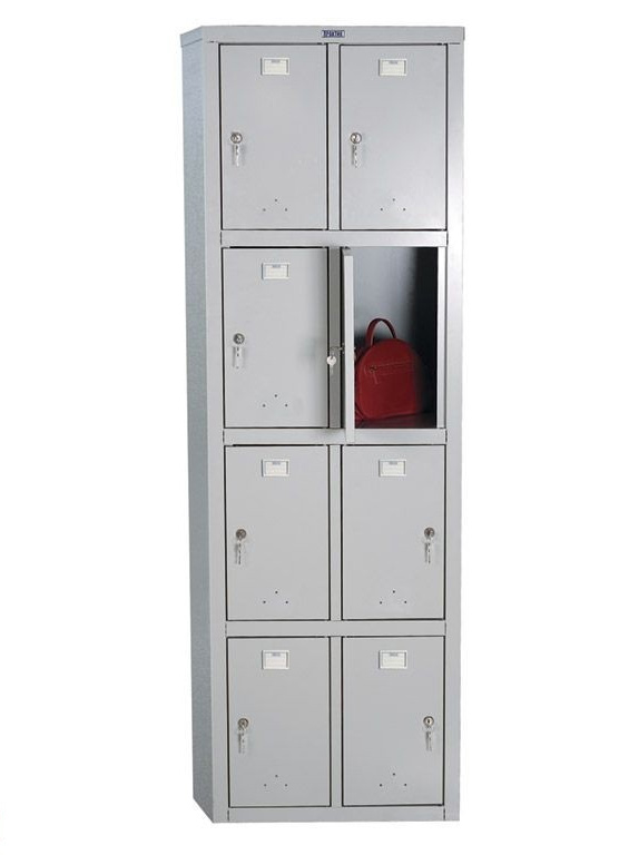 Шафа для роздягалень, 8 дверей, 8 секцій (1830*575*500мм) метал., замок, сірий Практик - фото 5