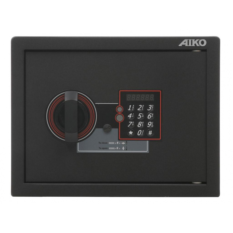Сейф гостиничный (230*300*265мм.) электронный кодовый замок, SH-23.EL, черн. AIKO - фото 2