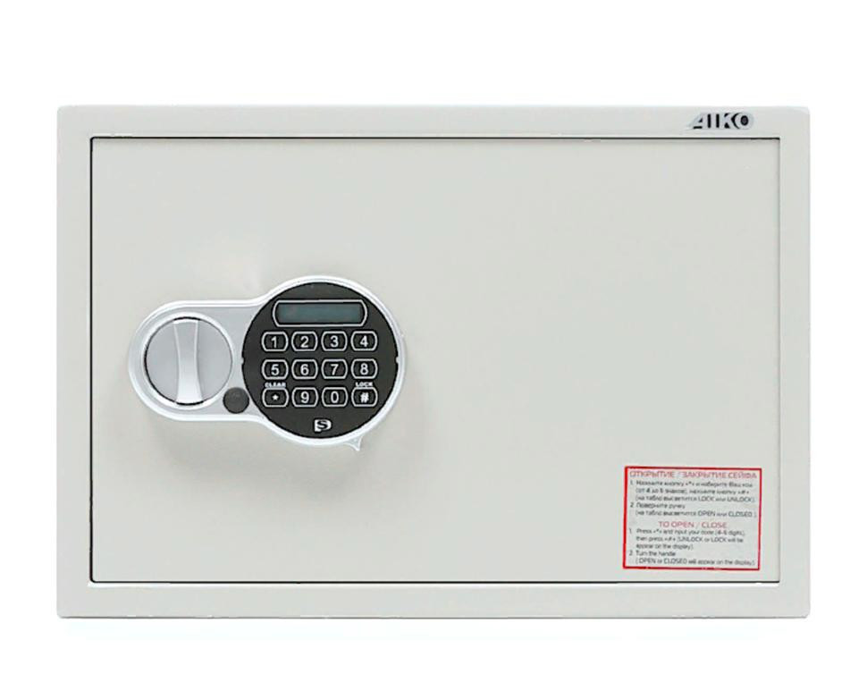Сейф гостиничный (300*440*355мм.) электронный кодовый замок, 1 полка,  SH-30.EL, серый AIKO - фото 2