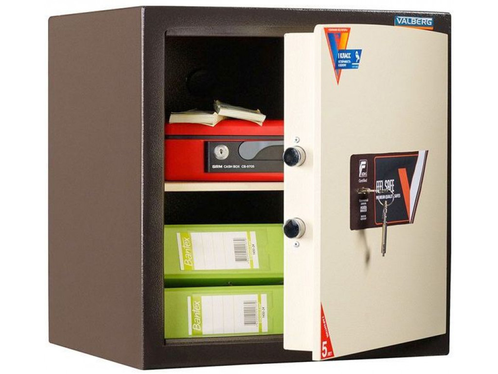 Сейф зламостійкий (460*440*380мм.) ключовий замок, 1 полиця, 1 клас, ASК-46  new, темно-корич. Valberg - фото 5