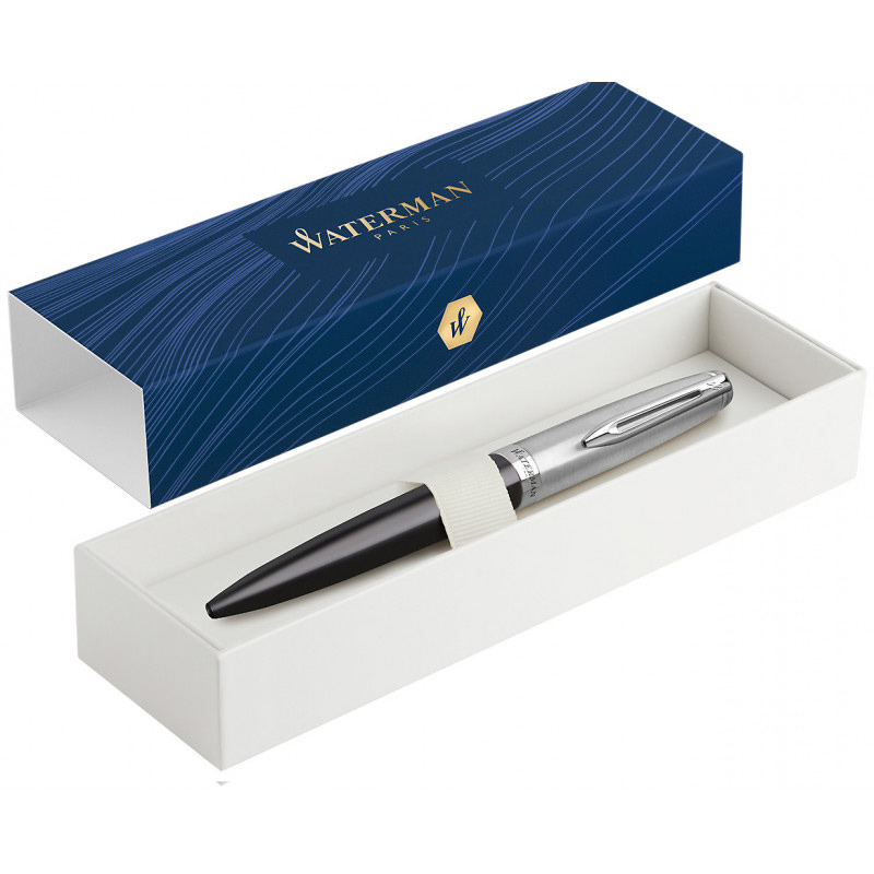 Ручка шариковая Embleme Black CT BP, зажим сталь, черн. Waterman - фото 2