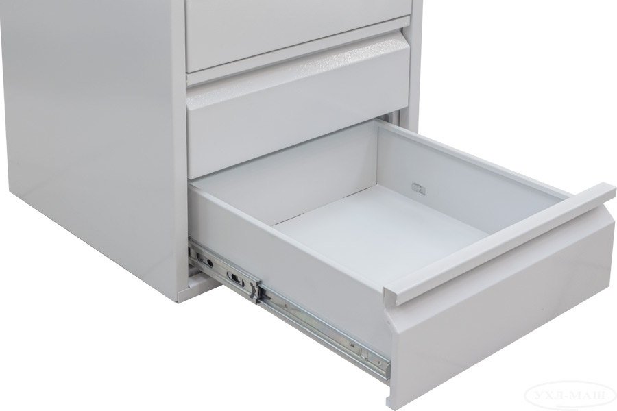 Шафа картотечна для трудових книжок на 3ящ., 710*570*602мм., металева з замком, сір. УХЛ-МАШ - фото 4