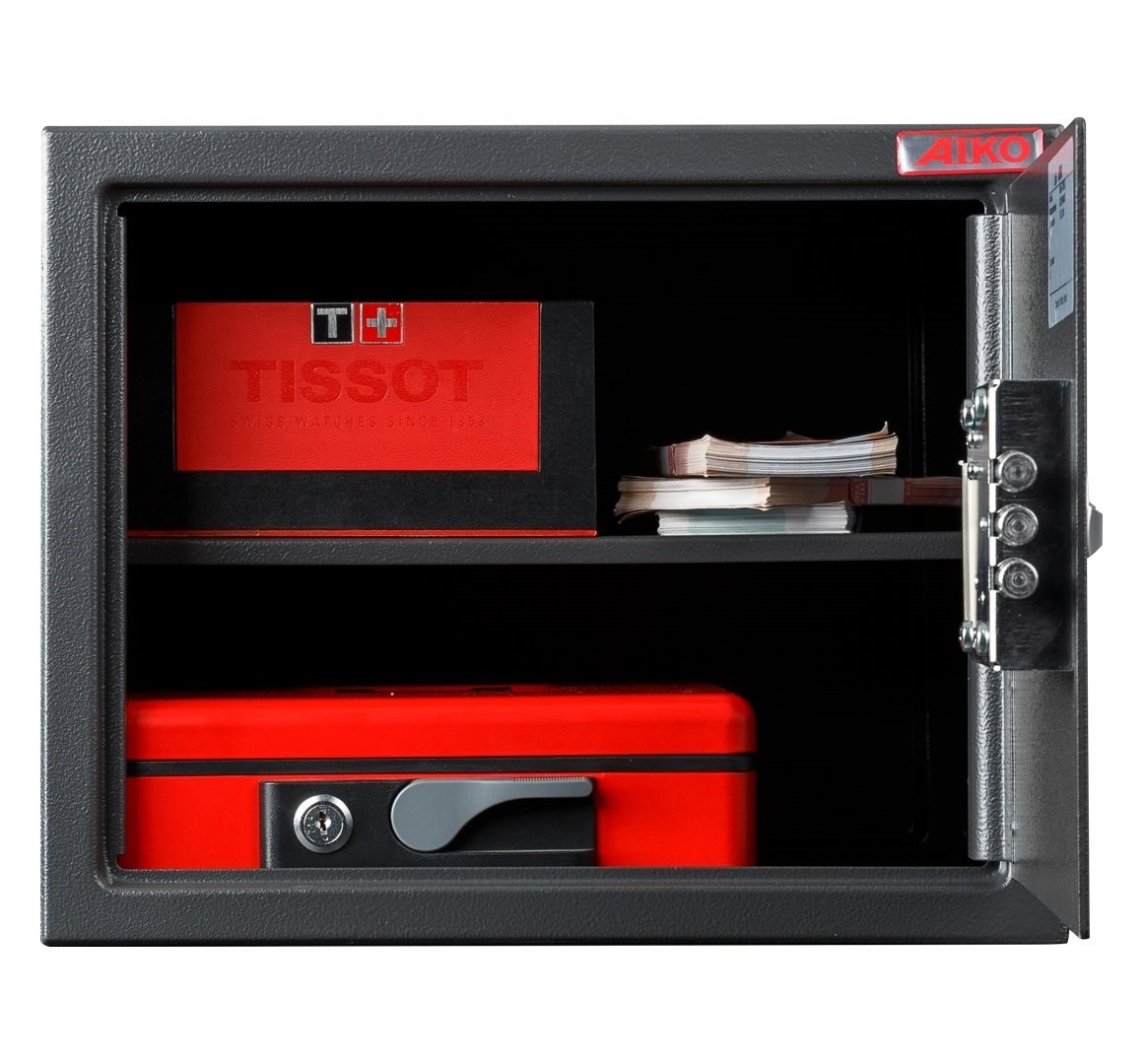 Сейф мебельный (280*350*300мм.)  с электронным кодовым замком, 1 дверь, T-280 EL, графит AIKO - фото 4