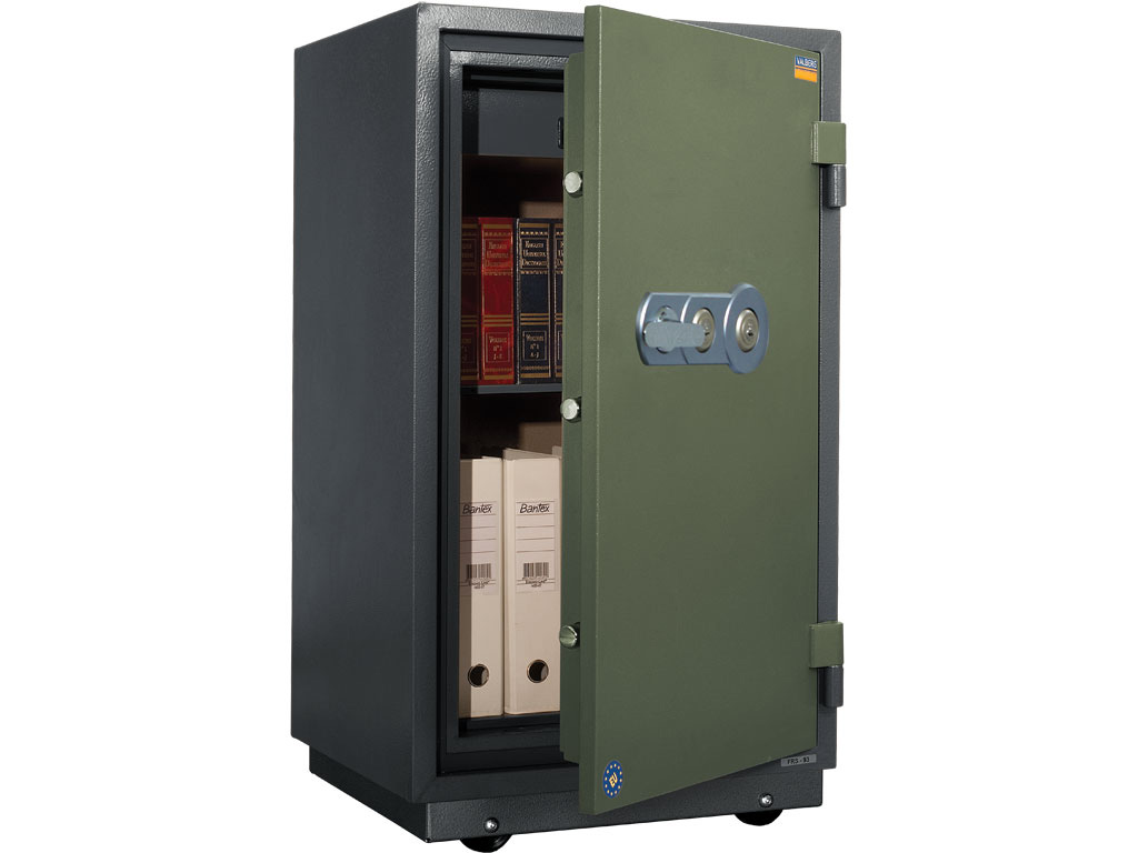 Сейф вогнетривкий (1653*711*581), 2 ключових замка, 3 полиці, касове відділення,  FRS-165 KL, зелен. Valberg - фото 2