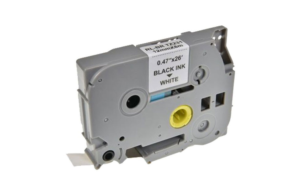 Термо-стрічка аналог BROTHER TZe-231, 12мм.*8м, ламінована, для друку наліпок, чорним на білому фоні UKRMARK - фото 1