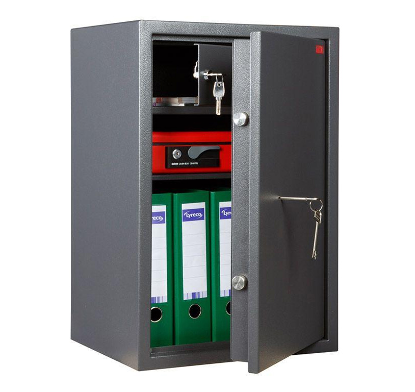 Сейф офисный (650*435*360мм.) ключевой замок, 1 полка, внутреннее отделение, TSN.65T, темно-сер. AIKO - фото 3