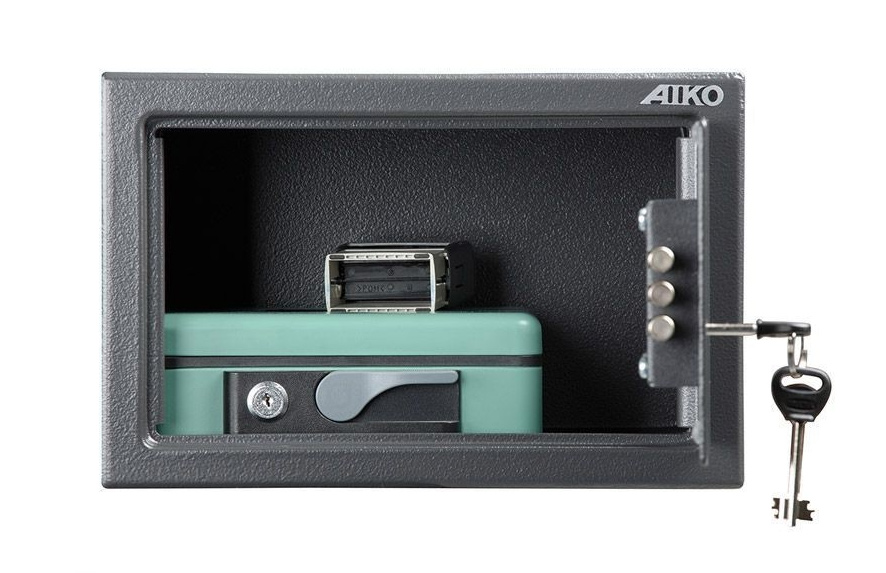 Сейф мебельный (200*310*200мм.) ключевой замок, 1 дверь, T-200 KL, графит AIKO - фото 3