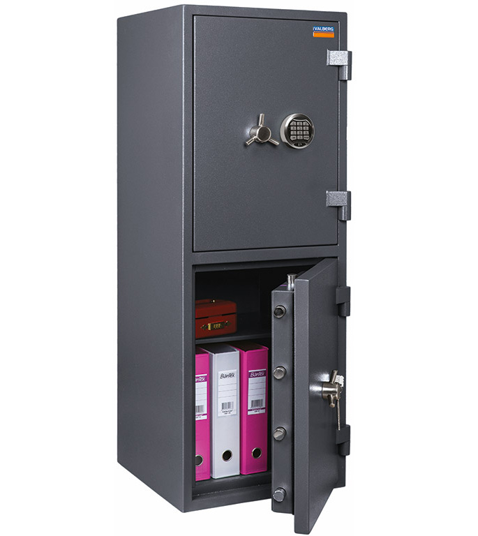 Сейф взломостойкий (1230*440*430мм.) елек/код.+ ключовий замок, 2 полиці,  2 клас, кас/відділеня, сі Valberg - фото 1