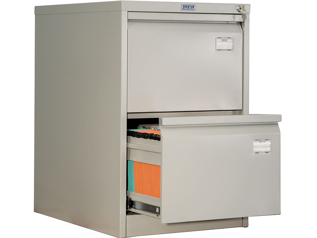 Шкаф картотечный, для подвесных файлов 2 ящика, (713*467*630мм.) метал., замок сер. AIKO - фото 1