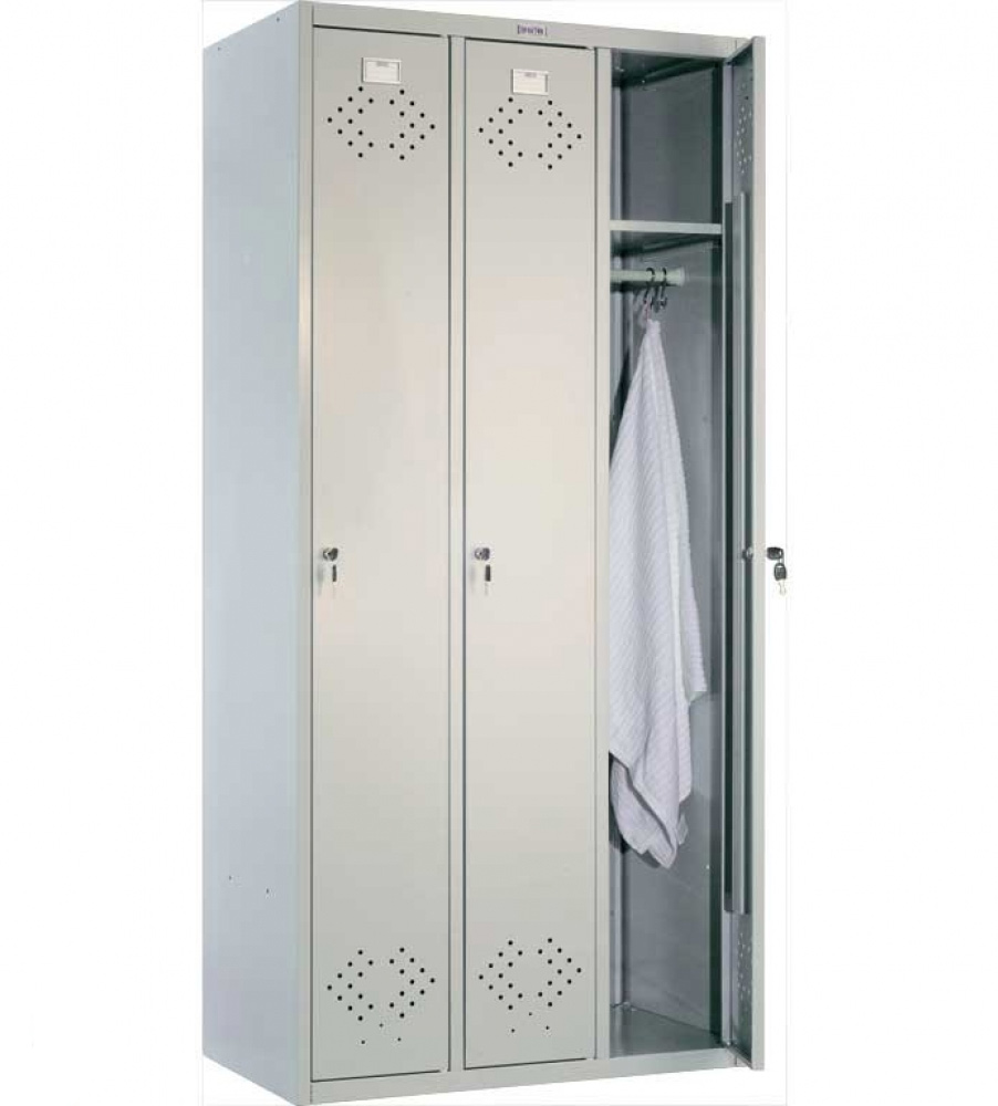 Шафа для роздягалень, 3 двері, 3 секції (1830*850*500мм) метал., замок, сірий Практик - фото 4