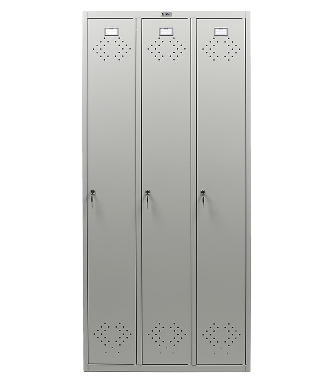 Шафа для роздягалень, 3 двері, 3 секції (1830*850*500мм) метал., замок, сірий Практик - фото 5