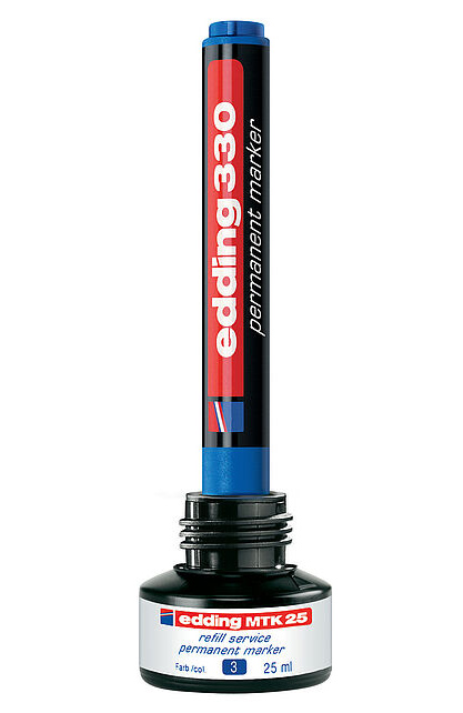 Маркер перманентний, клиноподібний наконечник 1-5мм., 330, чорн. Edding - фото 3