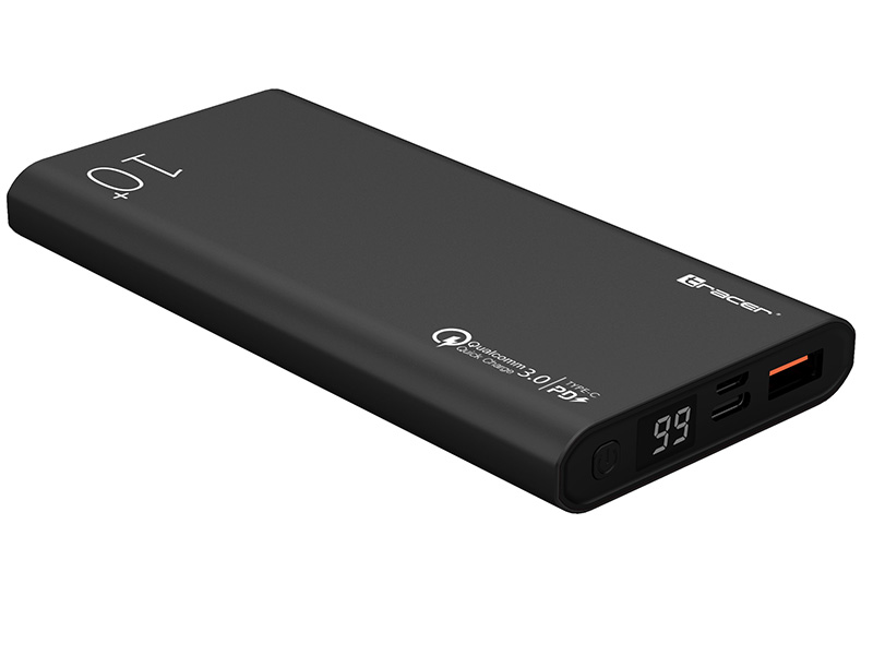 Аккумулятор внешний Powerbank ALU PD20W+QC3.0, 10000мАч, 20W, вход-microUSB/Tipe C (TRABAT46960) TRACER - фото 3