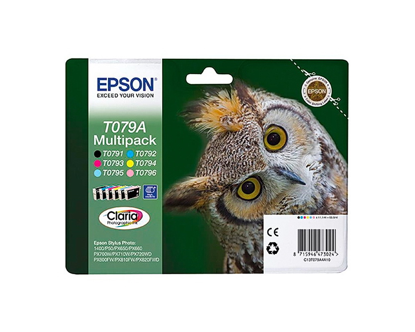 Картридж для струйных устройств Epson Stylus Photo P50/PX660 (C13T079A4A10), комплект 6цв., оригин. Epson - фото 1