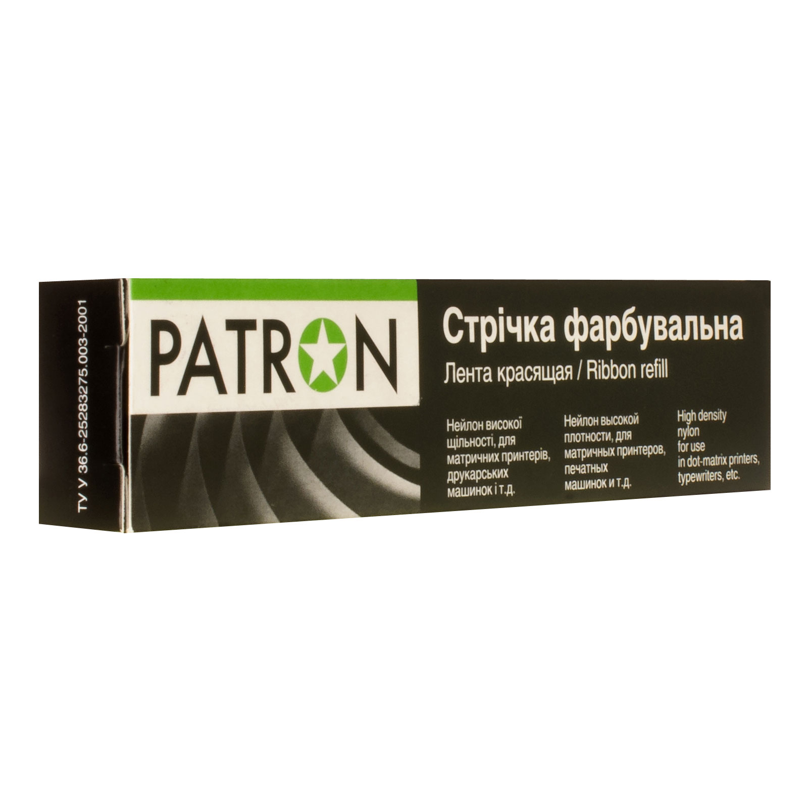 Стрічка для принтера 12,7мм.*12м кільце, чорн. Patron - фото 1