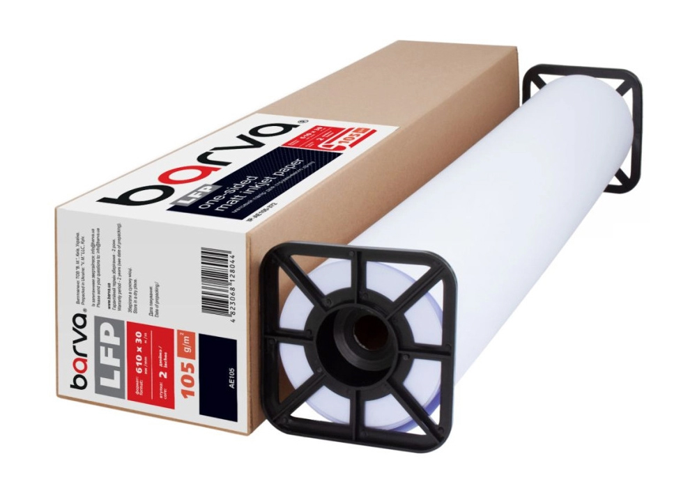 Фотобумага матовая широкоформатная рулонная 105г./м2., 610мм.(24