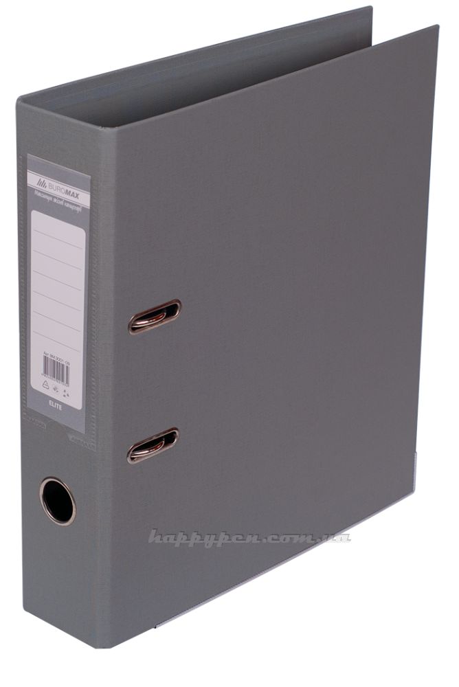 Регистратор 7см. А4 (PP двустороннее покрытие) ELITE, серый BuroMax - фото 1
