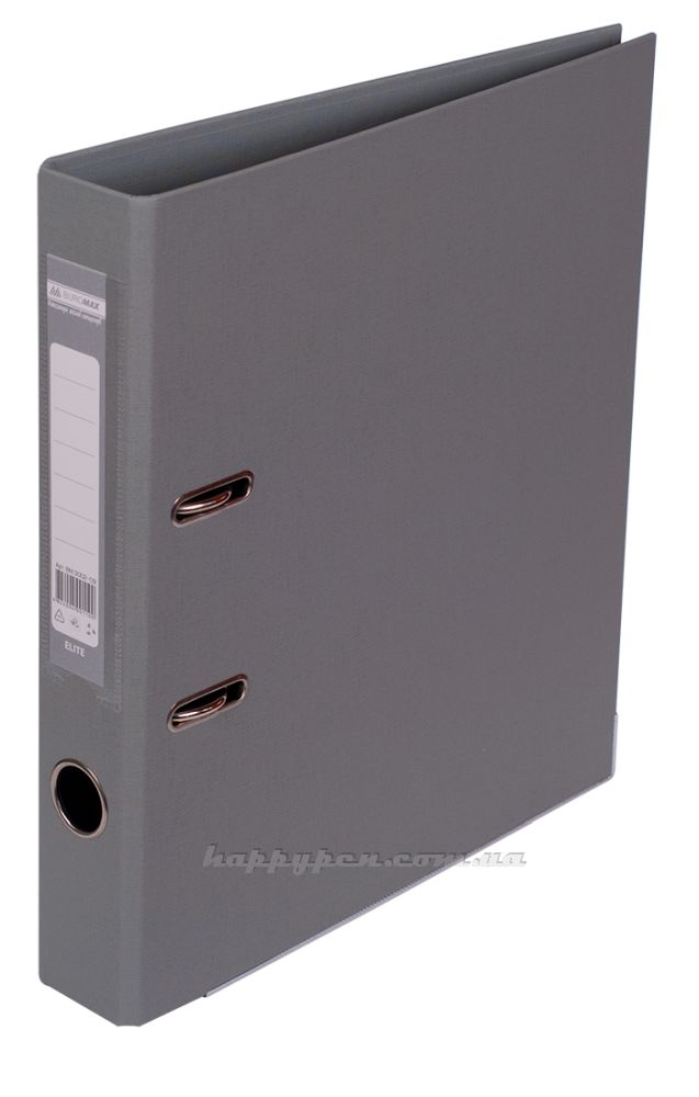Реєстратор 5см. А4 (PP двостороннє покриття) ELITE, сірий BuroMax - фото 1